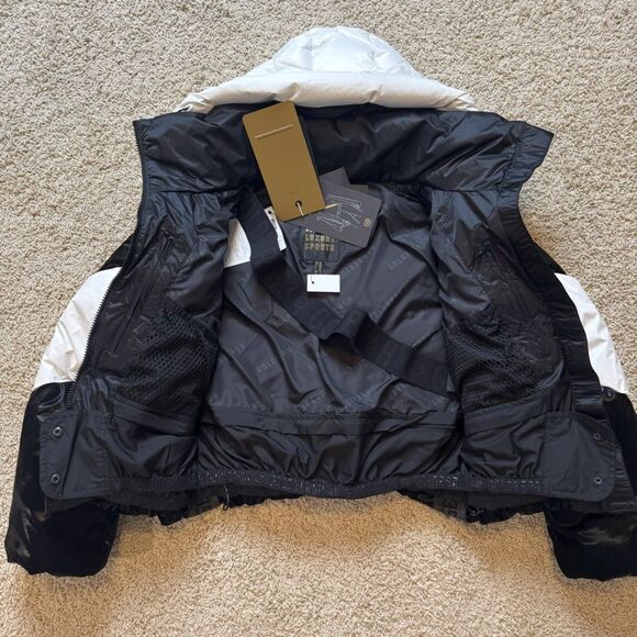 Goldbergh Courage Quilted Ski Jacket Puffer Striped Black White NWT US 4 - Picture 8 of 11